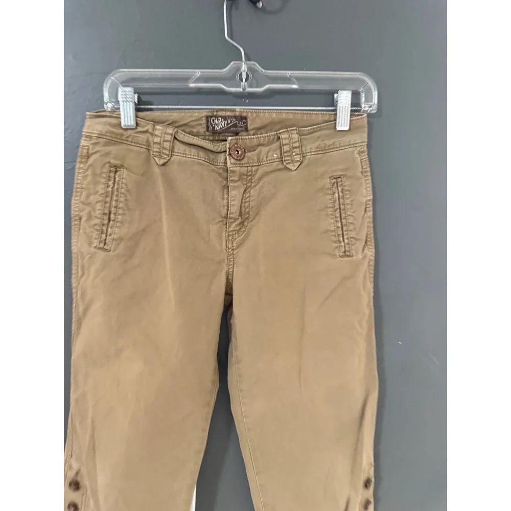 Old Navy Y2k Vintage Girls Khaki Capri Pants Size 14 Tan Cropped‎ Chino Trousers